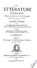 1.ptie. Auteurs enlevés à la. littérature depuis la révolution (1790-1830) 6.éd. 1878.-t.II 2. ptie. Auteurs enlevés à littérature depuis la restauration (1830-1869) 1877