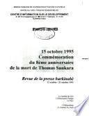 15 octobre 1995, commémoration du 8ième anniversaire de la mort de Thomas Sankara