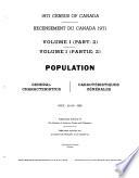 1971 Census of Canada: Population (48 pts.)
