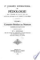 1er Congrès international de pédologie tenu à Bruxelles, du 12 au 18 août 1911