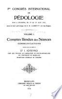 1er congres international de p̄edologie, tenu a Bruxelles