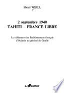 2 septembre 1940, Tahiti, France libre