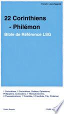22 Corinthiens - Philémon