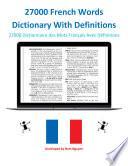 27000 French Words Dictionary With Definitions