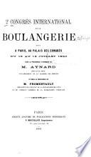 2e Congrès international de la boulangerie
