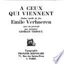 A ceux qui viennent: poème inédit