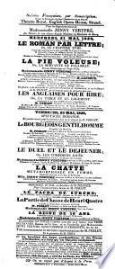 A collection of play bills of the Soirées françaises at the English opera house