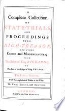 A Complete Collection of State-trials and Proceedings for High-treason, and Other Crimes and Misdemeanors: 1696-1709