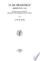 A lei francesca: sainte Foy, v. 20