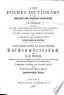 A New Pocket Dictionary of the English and German Languages