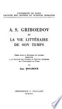 A.S. Griboedov et la vie littéraire de son temps