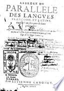 Abbregé du parallèle des langues françoise et latine