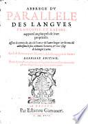 Abbrégé du Parallele des Langues françoise et latine