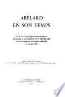 Abélard en son temps