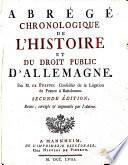 Abrégé chronologique de l'histoire et du droit public d'Allemagne