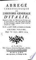 Abrégé Chronologique De L'Histoire Générale D'Italie
