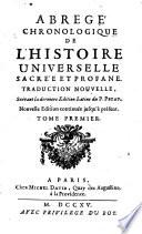 Abrege chronologique de l ́histoire universelle sacrée et profane