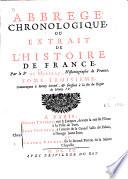 Abrégé chronologique ou extrait de l'histoire de France
