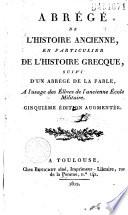 Abrégé de l'histoire ancienne, en particulier de l'histoire grecque