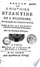 Abregé de l'histoire byzantine de S. Nicephore, Patriarche de Constantinople
