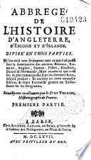 Abrégé de l'histoire d'Angleterre, d'Ecosse et d'Irlande, par le sieur Du Verdier