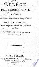 Abrégé de l'histoire sainte à l'usage des enfans qui étudient la langue latine