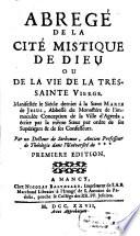 Abregé de la Cité mistique de Dieu