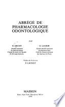 Abrégé de pharmacologie odontologique