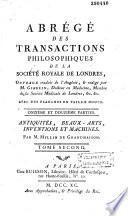 Abrégé des transactions philosophiques de la Société royale de Londres