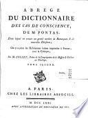 Abrégé du Dictionnaire des cas de conscience de M. Pontas
