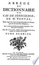 Abrégé Du Dictionnaire Des Cas De Conscience