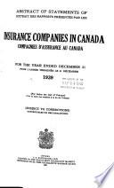Abstract of Statements of Insurance Companies in Canada