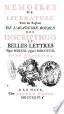 Académie Royale des Inscriptions et Belles Lettres. Mémoires..