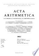 Acta Arithmetica