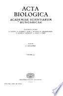 Acta Biologica Academiae Scientiarum Hungaricae