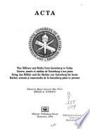 Acta Guerre, armée et médias de Gutenberg à nos jours