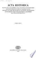 Acta historica Academiae Scientiarum Hungaricae