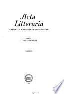 Acta Litteraria Academiae Scientiarum Hungaricae