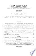 Acta oeconomica