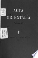 Acta Orientalia