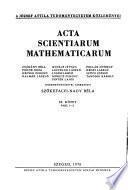 Acta scientiarum mathematicarum
