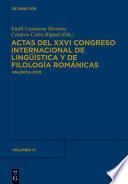 Actas del XXVI Congreso Internacional de Lingüística y de Filología Románicas