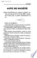 Acte de société. Etude d'un chemin de fer direct de Joigny à Chaguy, ou de l'Yonne à la Saône