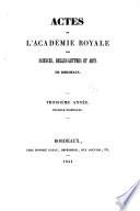 Actes de l'Académie nationale des sciences, belles-lettres et arts de Bordeaux