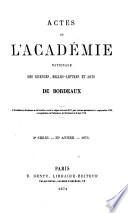 Actes de l'Académie nationale des sciences, belles-lettres et arts de Bordeaux
