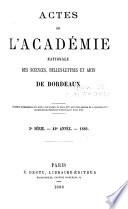 Actes de l'Académie nationale des sciences, belles-lettres et arts de Bordeaux