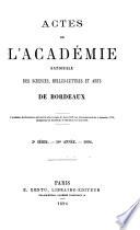 Actes de l'Académie nationale des sciences, belles-lettres et arts de Bordeaux