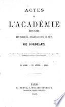 Actes de l'Academie Nationale des Sciences, Belles-Lettres et Arts de Bordeaux