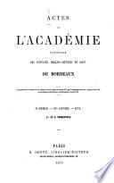 Actes de l'Academie Nationale des Sciences, Belles-Lettres et Arts de Bordeaux