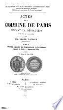 Actes de la Commune de Paris pendant la Révolution
